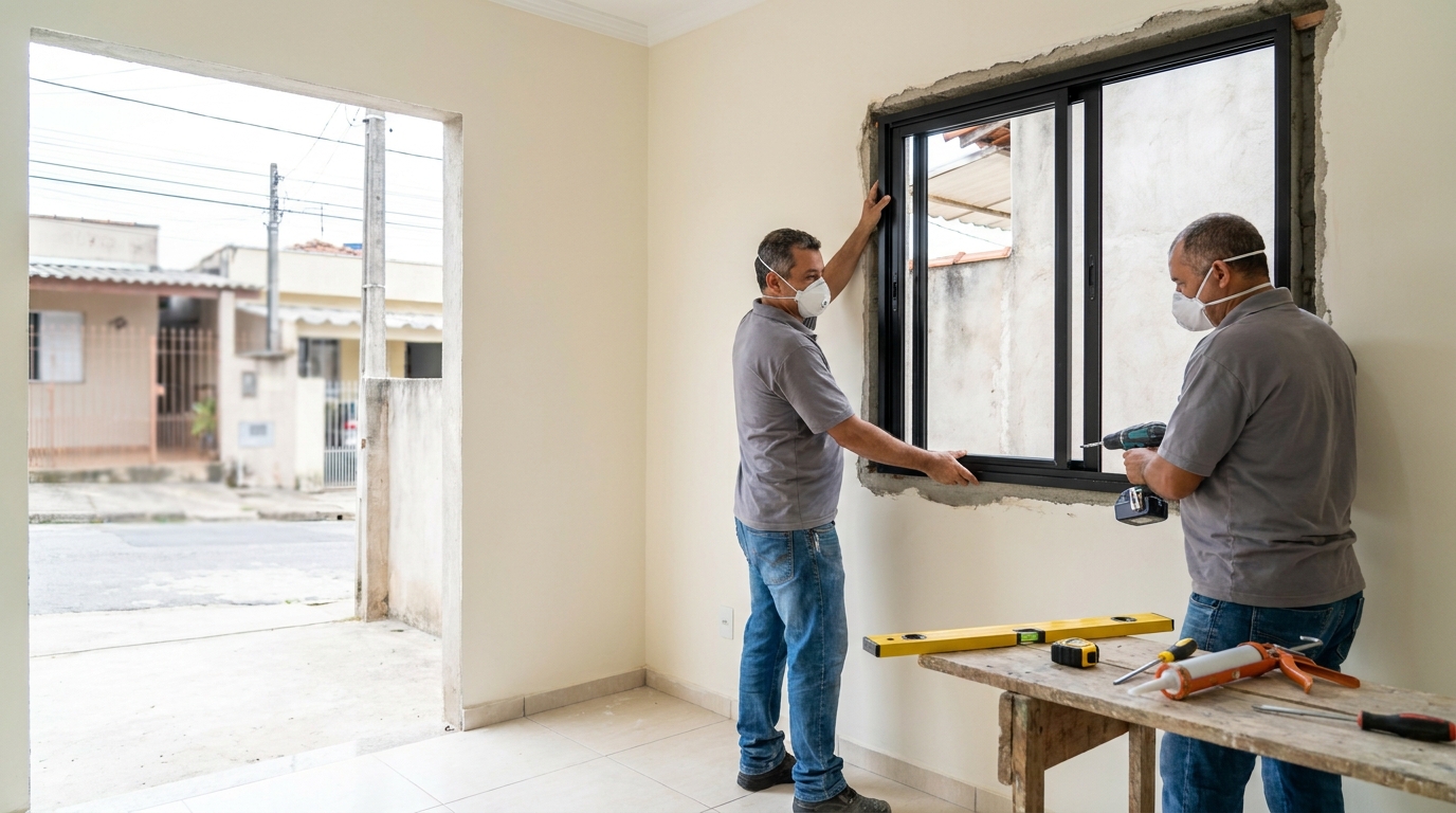 Esquadria de alumínio preta em Vitória-ES