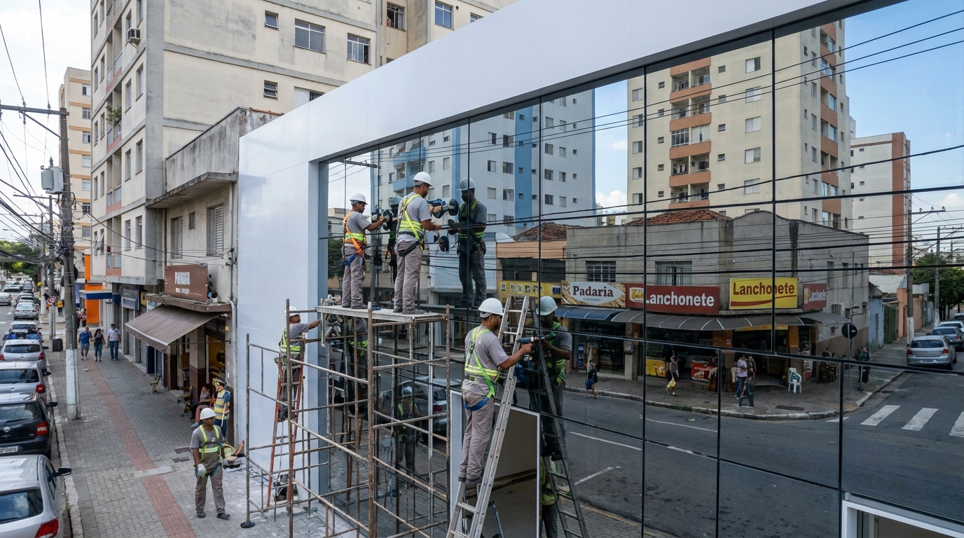 Fachada espelhada em esquina em Vitória-ES